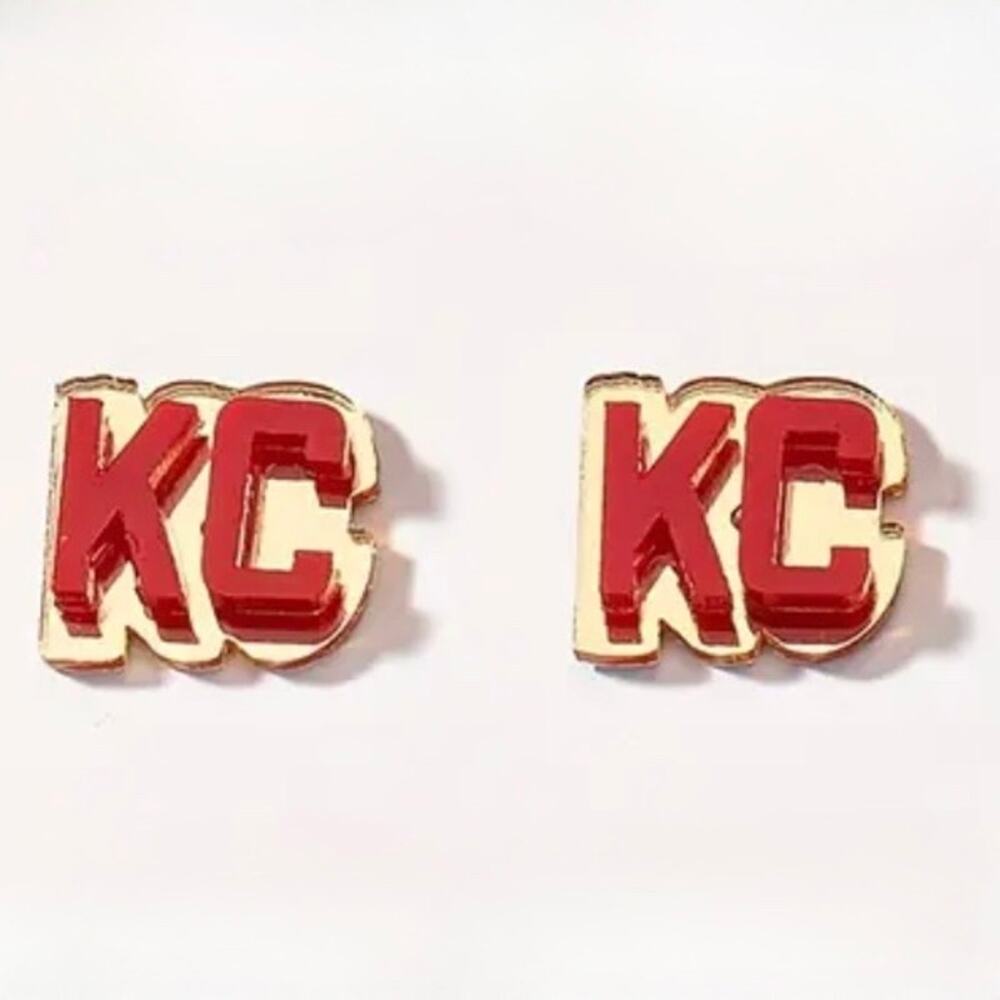 Kansas City Chiefs ‘KC’ Stud Earrings NWT | Kelce NFL